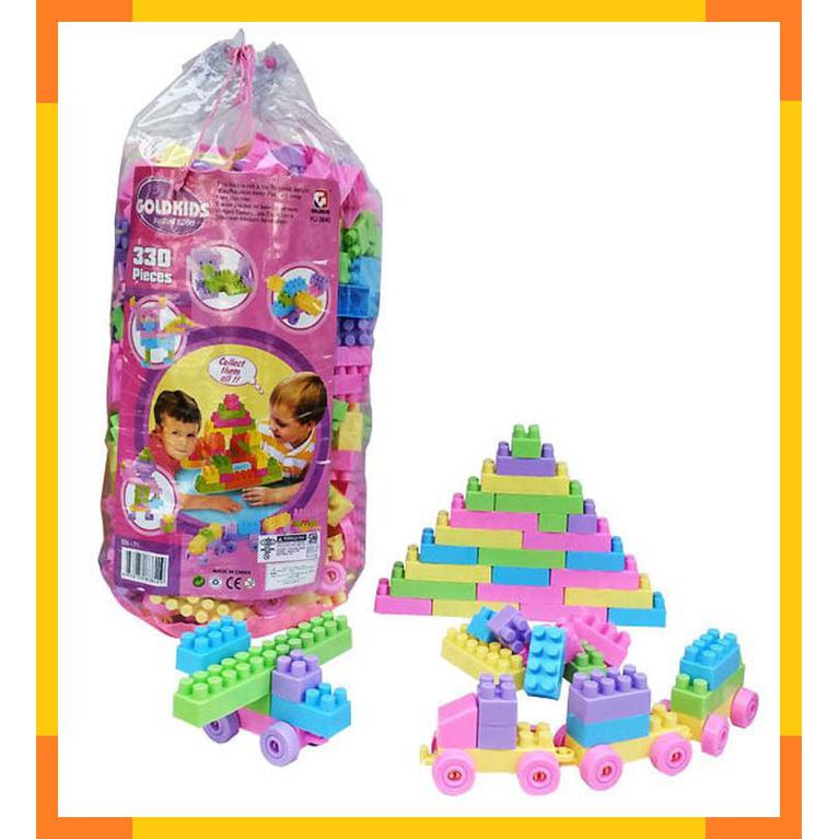 LEGO ANAK GOLDKIDS UKURAN BESAR ISI 330PCS / MAINAN EDUKASI BLOCKS