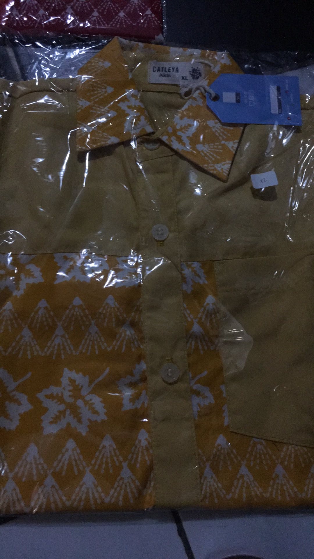 Baju Kemeja Batik Anak Laki Laki Lengan Pendek Model 1 Kuning
