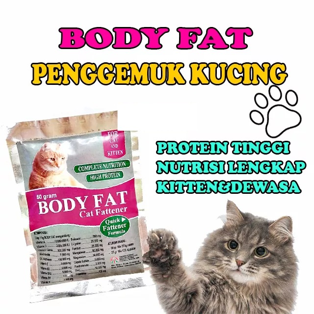 Terlaris Body fat Cat 50g Vitamin Penggemuk Kucing Sachet Bubuk Nutrisi Powder Bodyfat