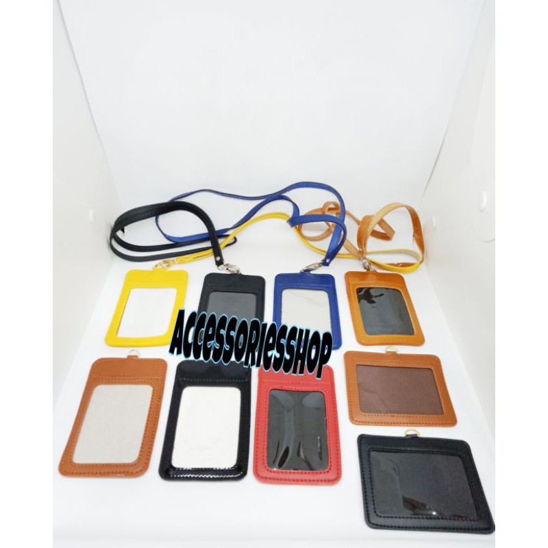 

Tali id kulit+id card 1 sisi tali id card name tag-1pcs