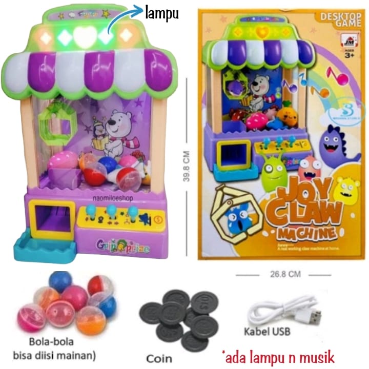 JOY CLAW mainan claw machine Mainan anak mesin capit boneka candy graber mainan tangkap bola candy catcher