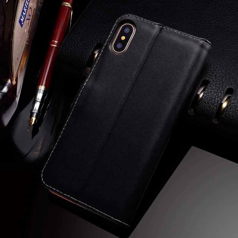 Iphone X IphoneX Flip Wallet Dompet Leather Kulit Cover Case Casing Card Kartu