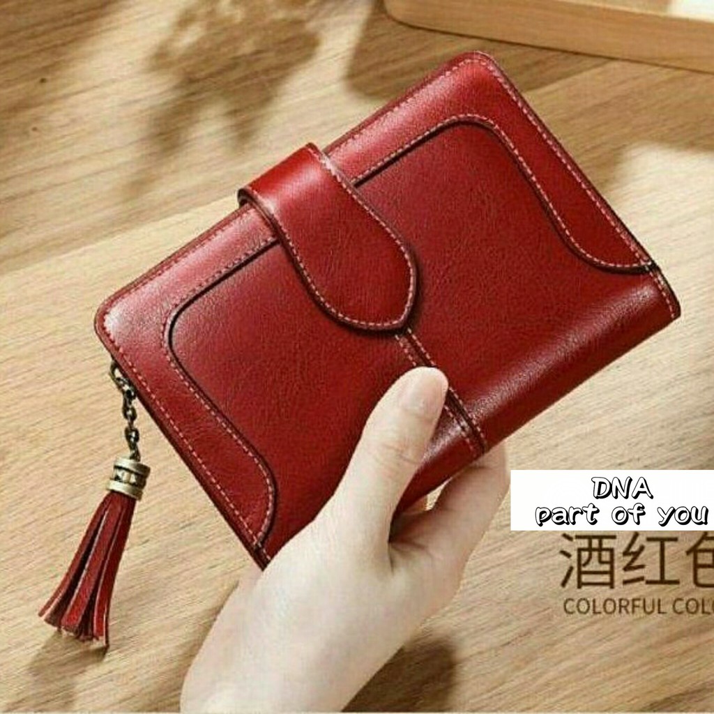 A1 Promo Dompet Wanita Lucu Elegan Bahan Taiga Ukuran 19x9 Warna Ungu Tosca Biru Hitam Fanta Murah