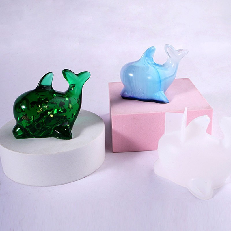 Glitter DIY Dolphin Desktop Ornaments Casting Silicone Mould Art Crafts Jewelry Decorations Making Tool Crystal Epoxy Resin Mold