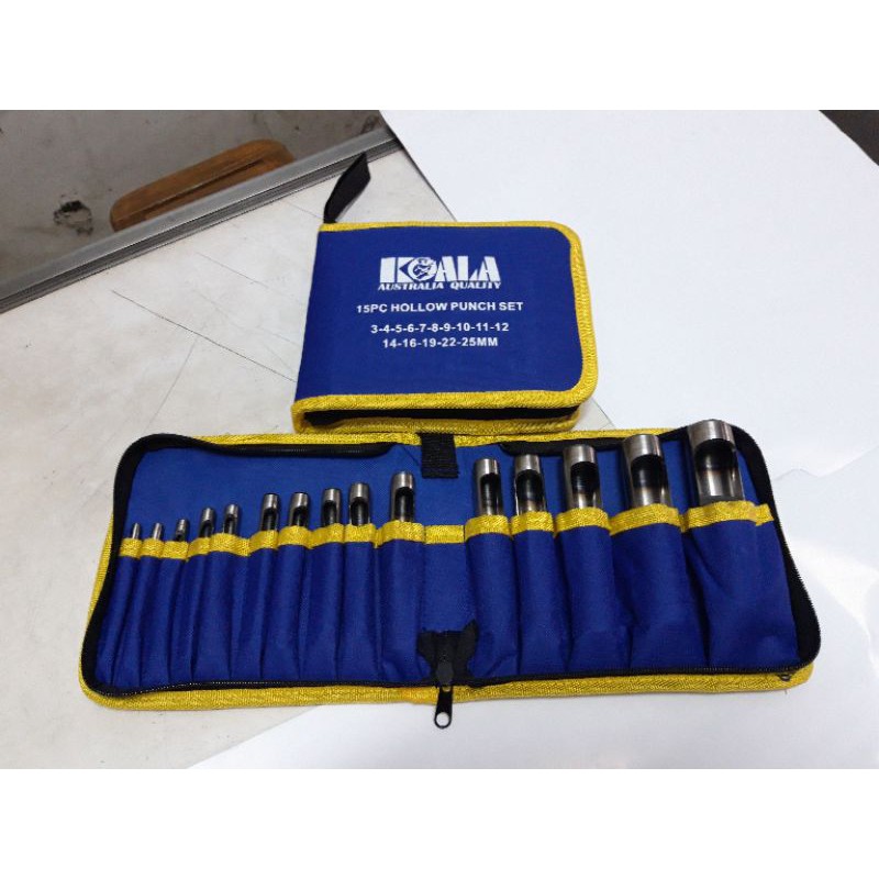 Plong kulit set Hollow Punch Set 3-25mm 15 pcs