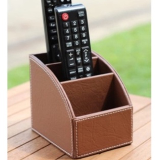 Tempat Handphone Kulit / Kotak Penyimpanan Remot Destkop Holder organizer / Phone Holder Leather