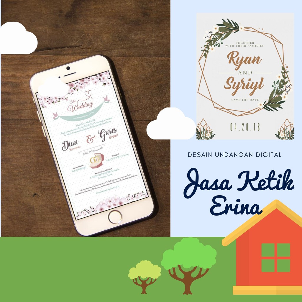 Undangan Digital (wedding, birthday party) (E-Invitation) Bentuk Soft File