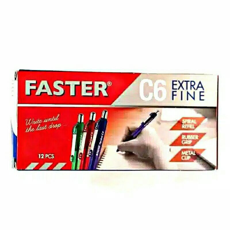 

Pulpen Retractable Faster C6 Pen Cetek Satuan
