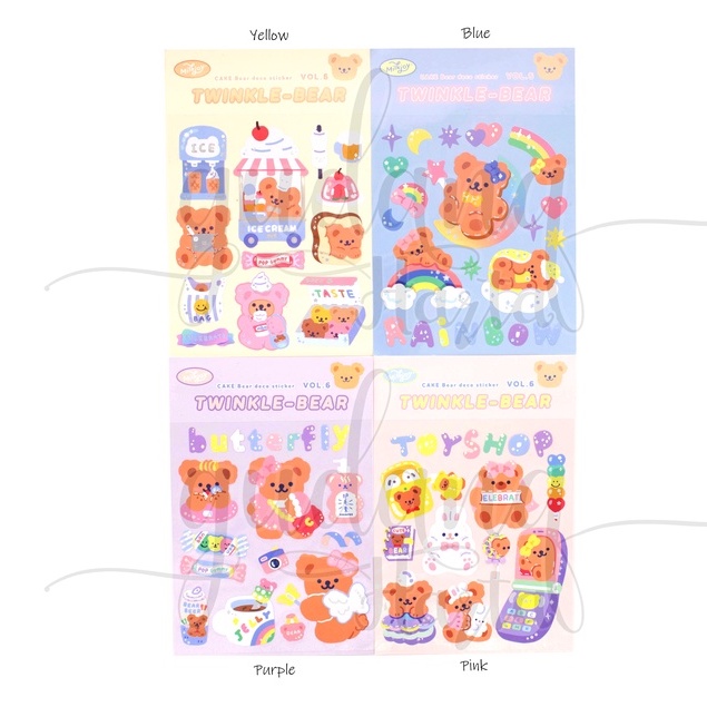 Stiker Twinkle Bear Stiker Motif Peri Lucu Sticker Unik DIY GH 303060