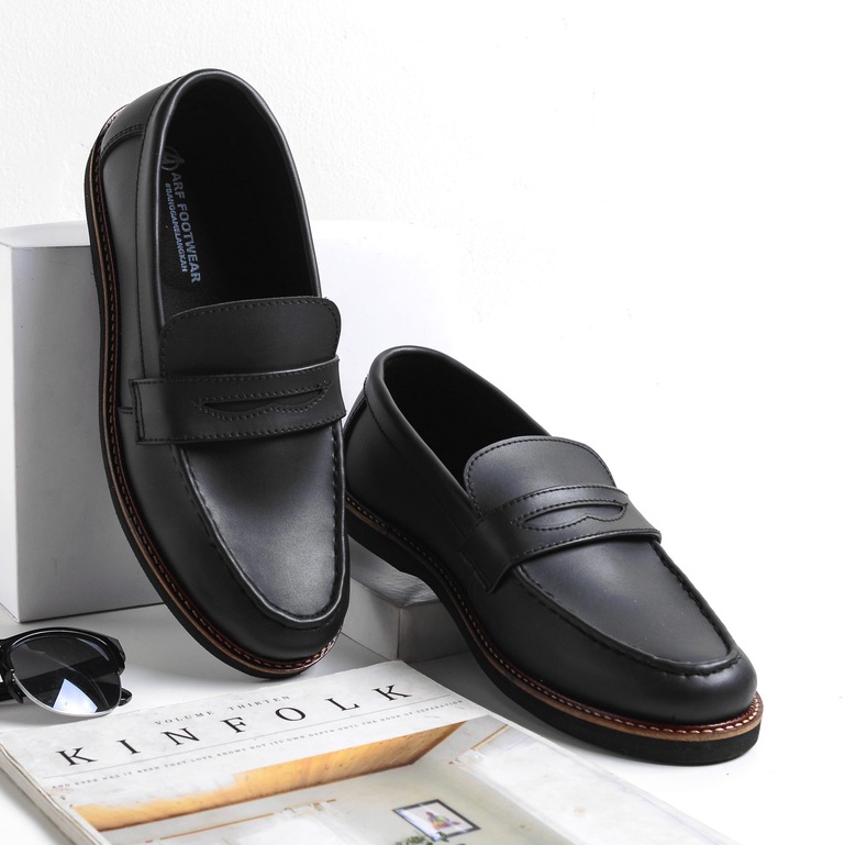 ALPINE BLACK |ManNeedMe x ARF| Sepatu Pantofel Pria Loafers Formal / Kantor ORIGINAL