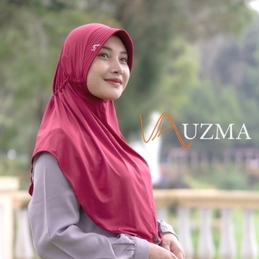 Jilbab Instan Kerudung Bergo Hijab Instant Habl Sabl Original by UZMA Sabl Warna Merah Marun Red Mar