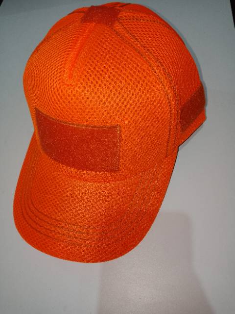 Topi tactical perekat lapangan doblemes jaring orange/pemadam/bpbd/rescue