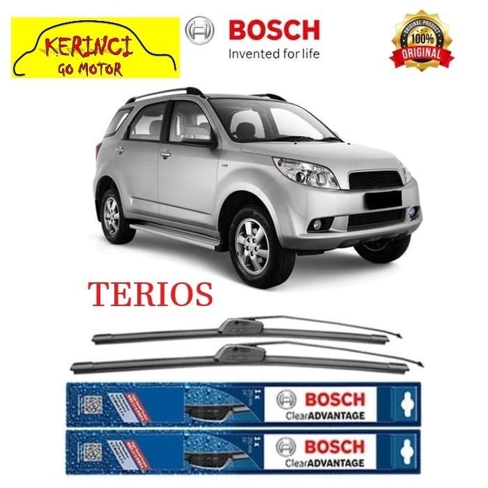 WIPER BOSCH CLEAR ADVANTAGE DAIHATSU TERIOS 21&quot; &amp; 18&quot; SEPASANG WIPER