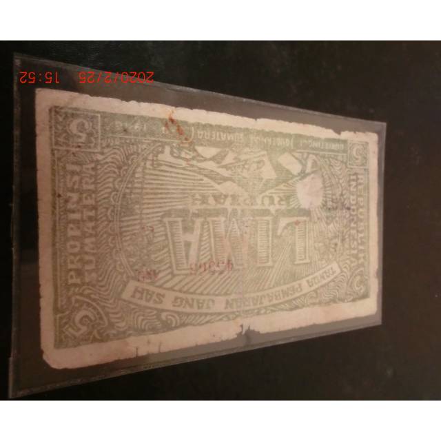 N031 Uang Kuno Kertas Indonesia Asli 5 rupiah Orida Sumatra asli