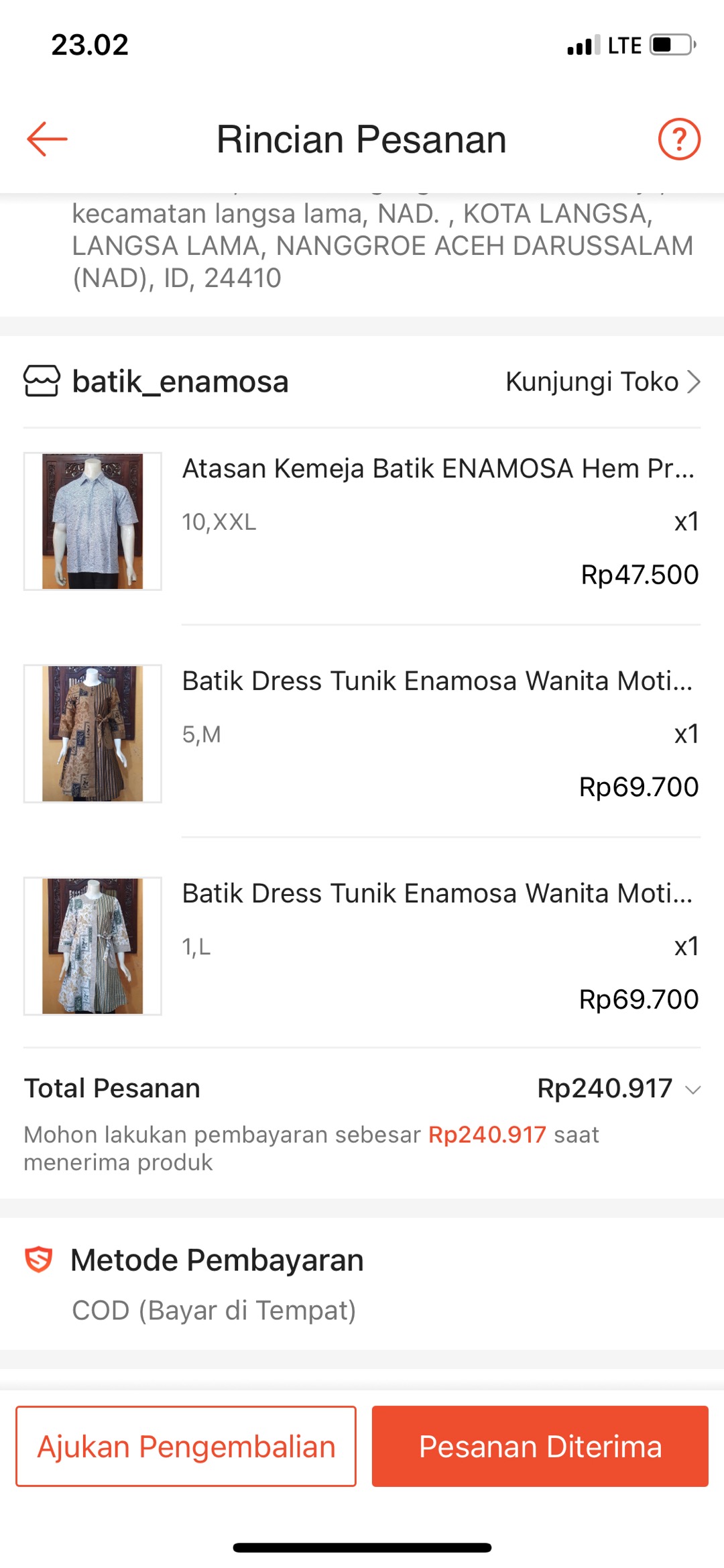 Atasan Kemeja Batik Enamosa Hem Pria, Motif Mega Mendung Batik Pekalongan - Hem