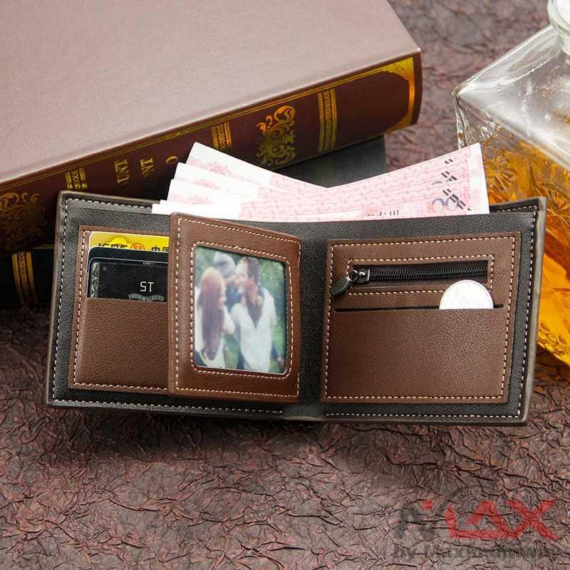 MenBense Dompet Pria Lipat Kulit Saku/Katong Belakang Cowok/Cowo Gaya Retro Modern Casual Wallet PU Leather Elegant Profesional Muda Macho Korea Jepang Mode Dompet Kartu tempat Receh ada tempat Foto dan slot Rahasia Resleting Tua Muda Profesional Bagus