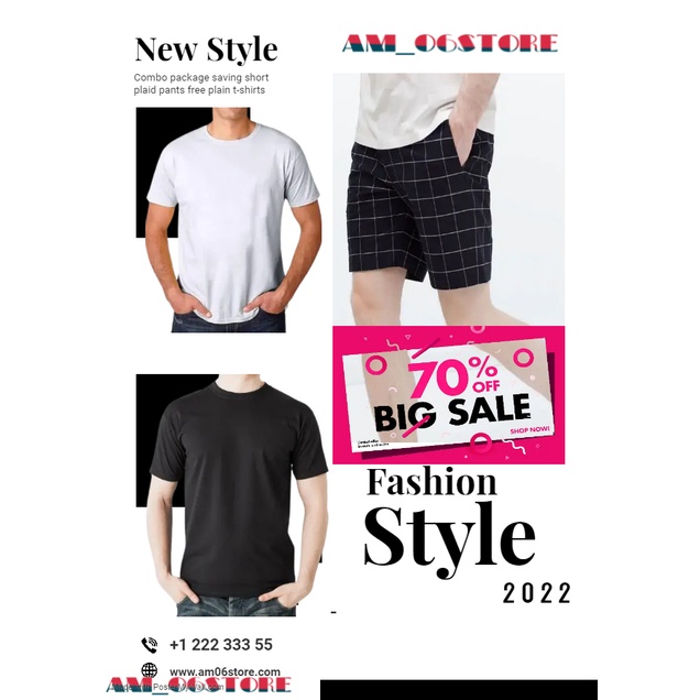 PROMO SATU SETELAN CELANA KOTAK KOTAK FREE + KAOS POLOS FUTIH /TERBARU HITS SELEBGRAM KEKINIAN-pendek+kaoshitam