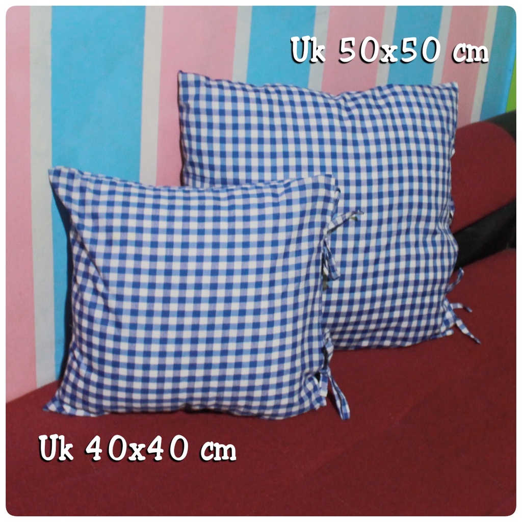 Sarung Bantal Sofa/Sopa TALI Motif Kotak-kotak Cantik Estetik Unik Kekinian Uk 40x40 cm dan 50x50 cm dari Ismi Store