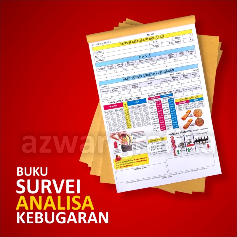 FULL COLOR Buku Survei Analisa Kebugaran (Buku PDNC) / Buku Analisa Tubuh - Herbalife