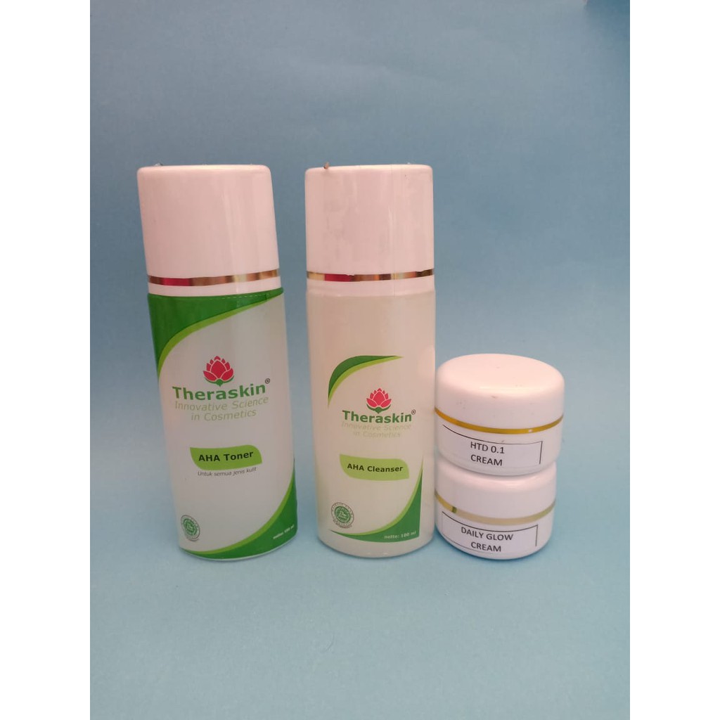 Paket flek double glowing theraskin cream glowing pemutih wajah