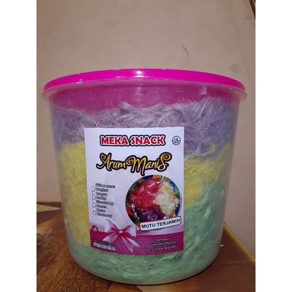 

[Meka Snack] Arumanis rambut nenek harum manis aromanis 100% gula murni 1kg free toples