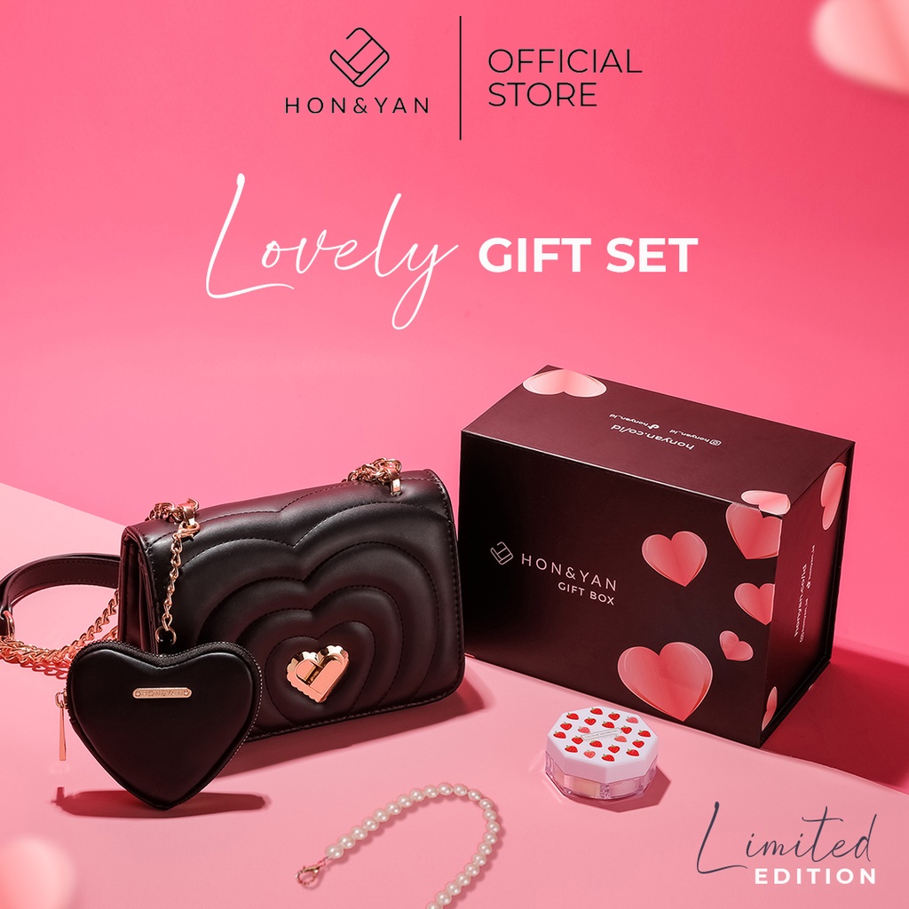 [HONYAN] Gift Set Tas Selempang Wanita Import Sling Bag Edisi Valentine - Lovely Gift Set