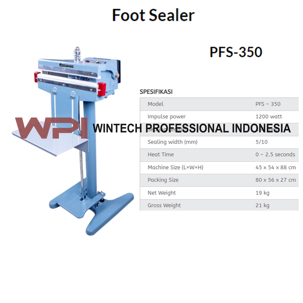 WIRATECH PFS-350 FOOT SEALER / MESIN PENYEGEL PLASTIK