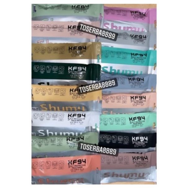 Masker Shumu KF94 isi 10s Masker KF94 / Masker Korea KF94 Shumu 5 Ply Warna Warni Izin Kemenkes