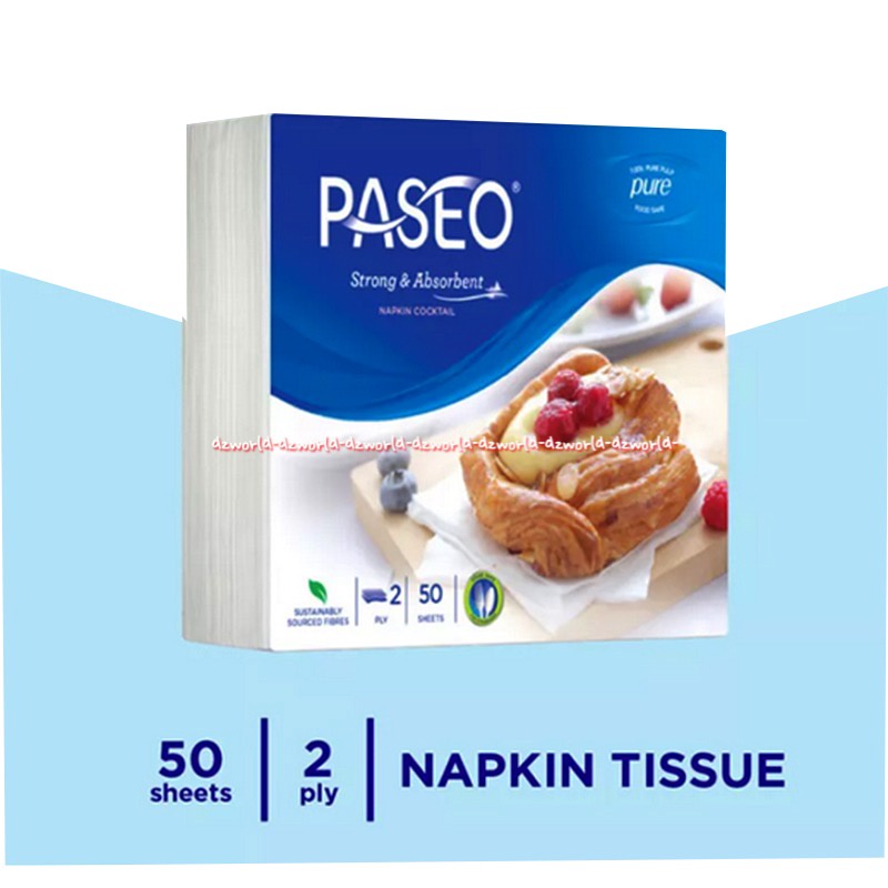 Paseo Strong &amp; Absorbent Napkin Tissue Tisu Serbet Tisu Lap 50Sheets