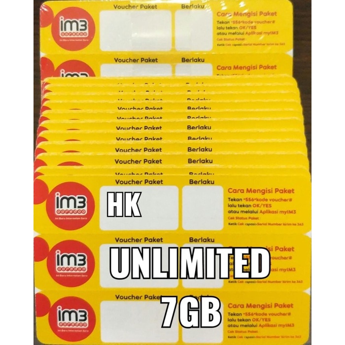 Voucher Data Indosat 7GB Unlimited