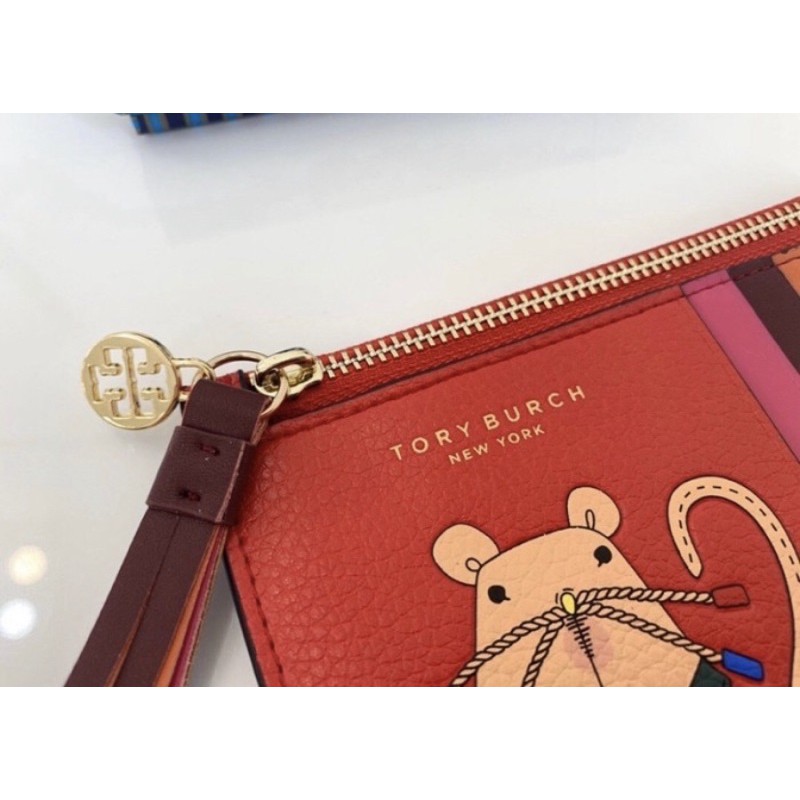 TORY BURCH CARD HOLDER RED MOUSE AUTHENTIC