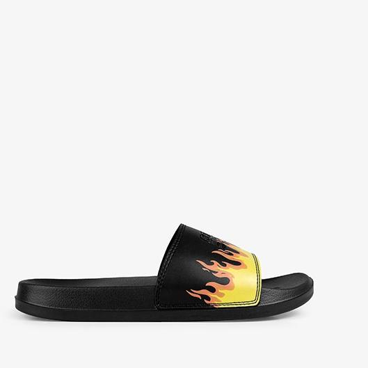 FLAT PRICE Geoff Max Official - Flame Black Red | Slippers | Sandal Pria | Sandal Wanita | Sandal Un