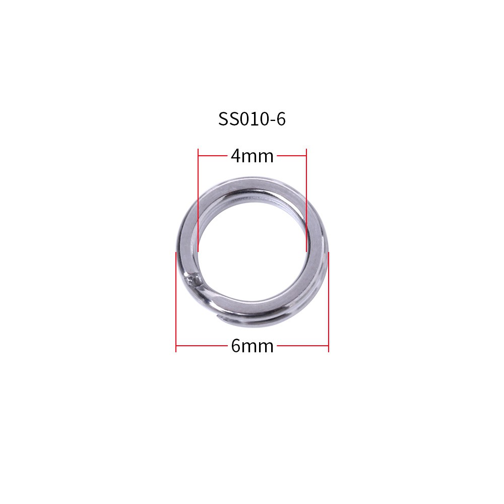 50Pcs Cincin Split Ring Bahan Stainless Steel untuk Konektor Umpan Pancing Fishing Lure Tackle