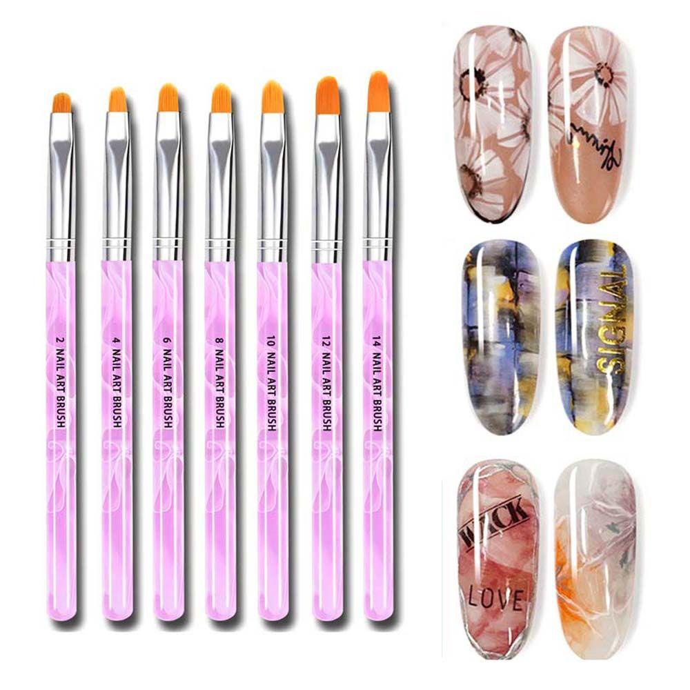 Mxbeauty Nail Art Liner Pen Desain Perancis Akrilik 3D Nail Tips Manicure Alat Tarik Sikat Kawat Aksesoris Kuku Nail Painting Pen