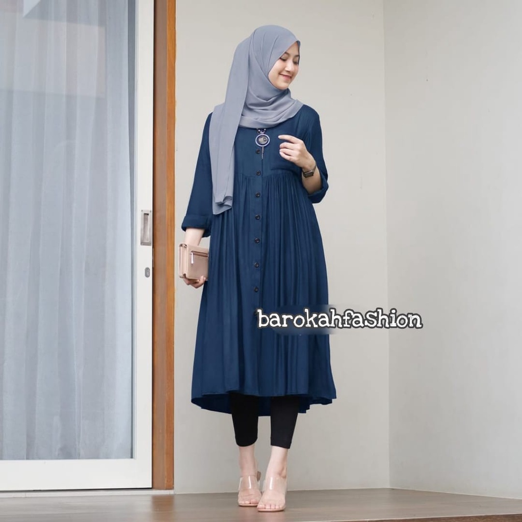 PRATIWI LONG TUNIK SHAKILA/ATASAN MUSLIM/BAHAN KATUN SHAKILA/BUSUI FRIENDLY