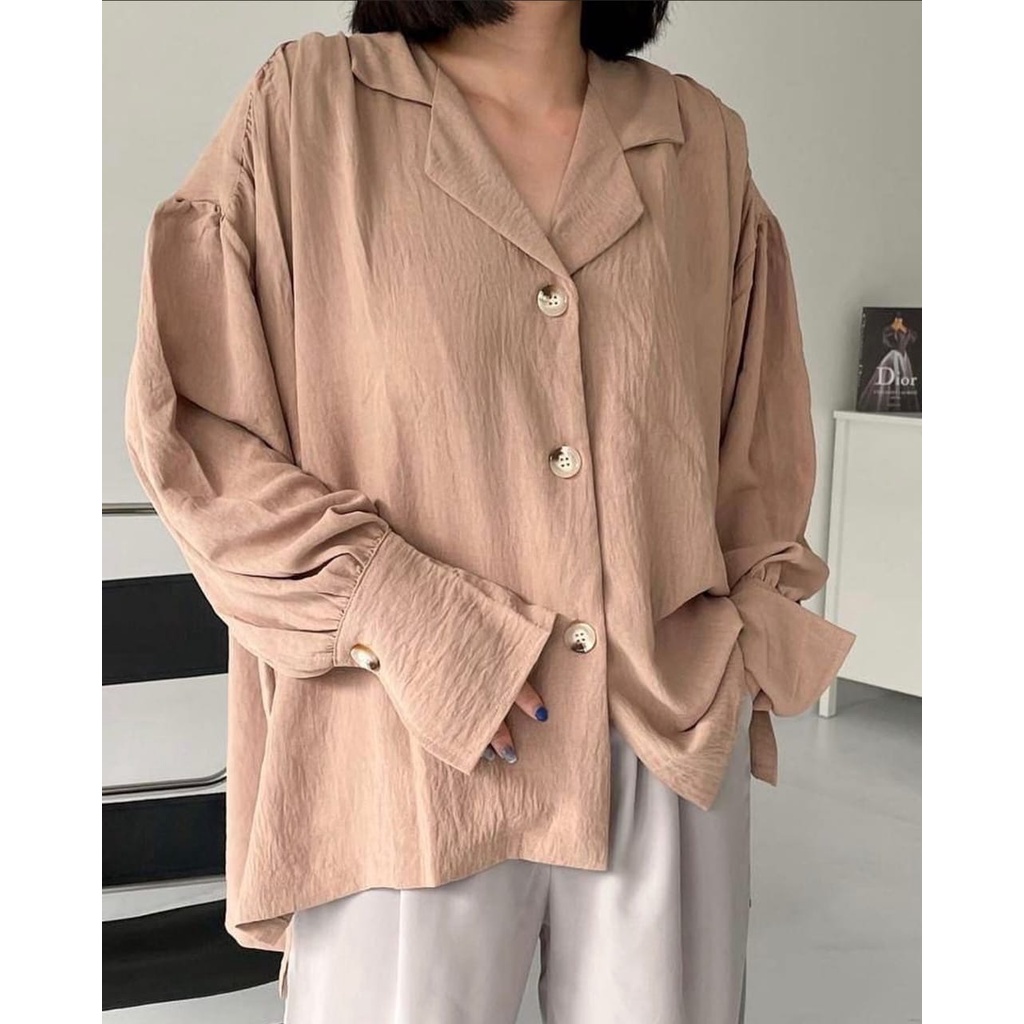 (MGA) BLOUSE BICITA FULL KANCING DAILY BUSUI WANITA BLOUSE AIRFLOW