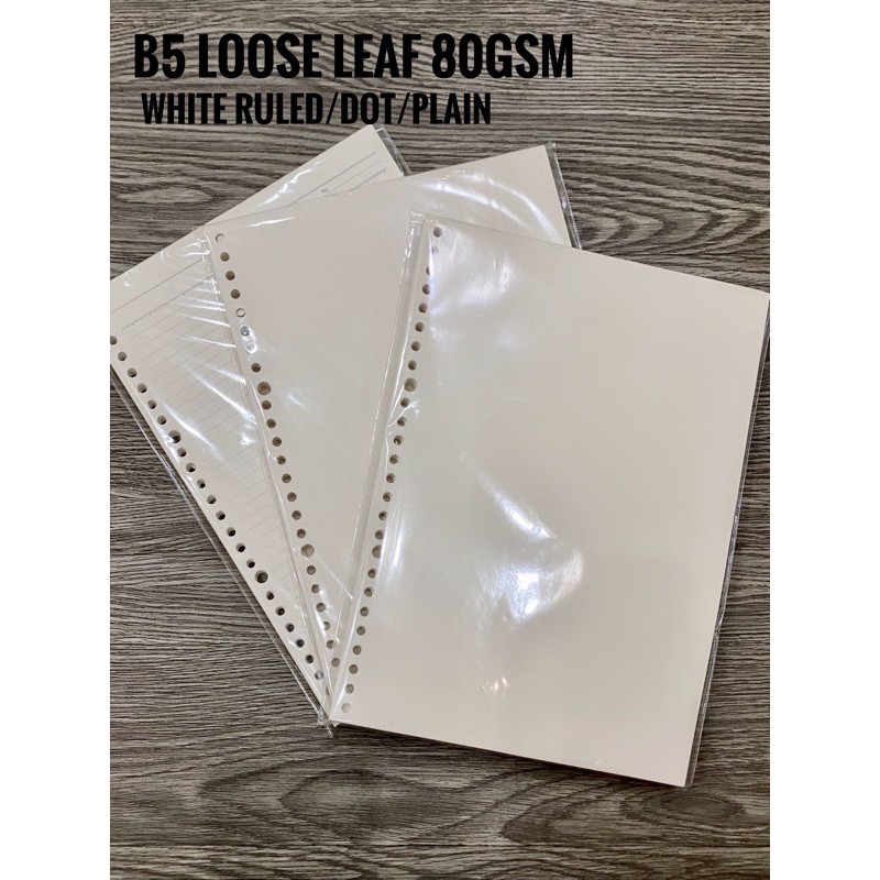 

Loose Leaf B5 White Paper Plain/Dot/Ruled 80Gsm
