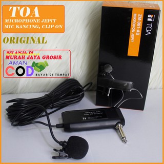 Jual Mic Toa ZM 361 Mikropon Jepit / Mix Clip on Mikrofone Kancing