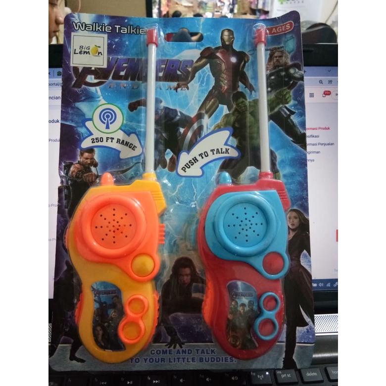 Mainan Walkie Talkie Spiderman / Frozen Mainan HT Anak Karakter 2 Pcs - 95953