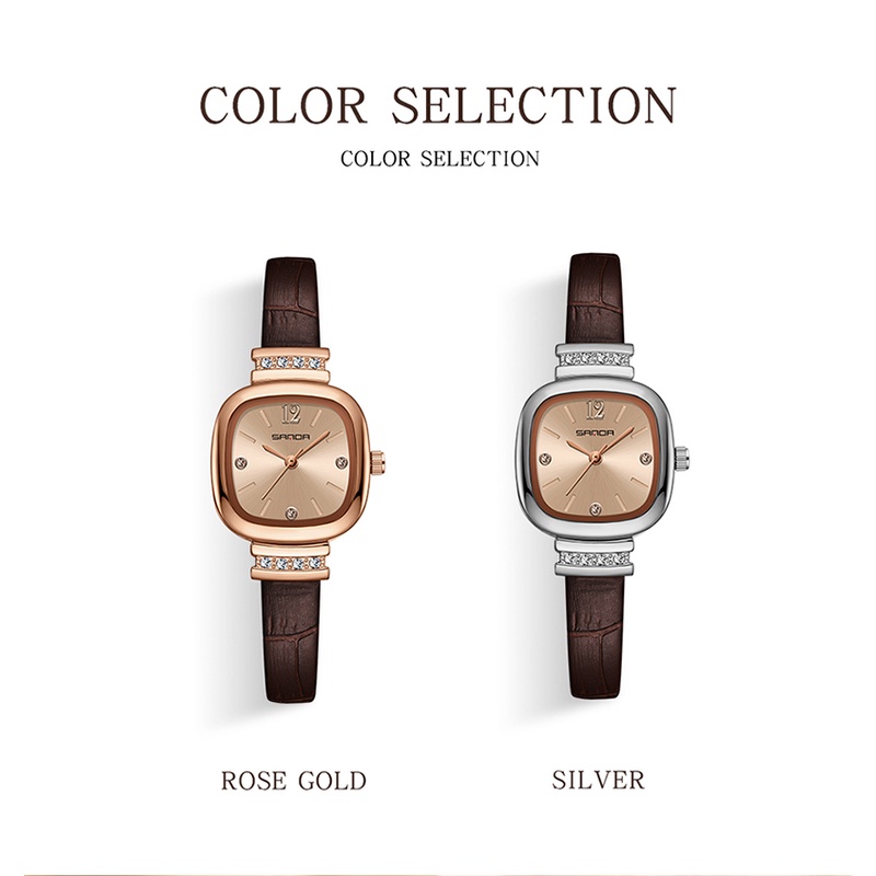 SANDA 7052 Jam Tangan Wanita Analog Tali Kulit Quartz WATCHKITE WKOS