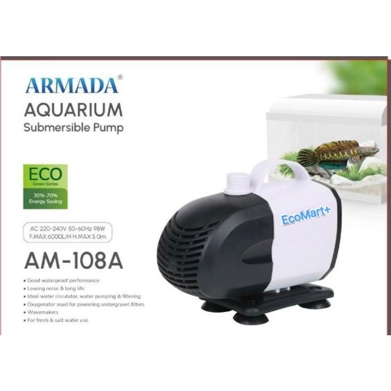 Pompa Armada AM 108A Pompa Akuarium Power Head Celup LOW WATT PROMO !!!