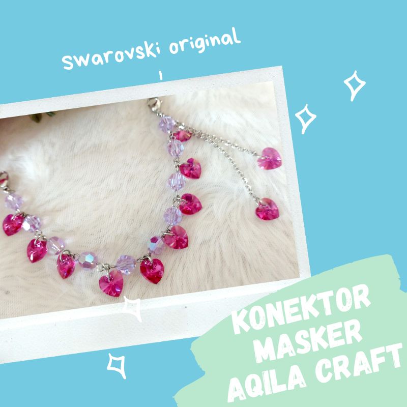 KONEKTOR MASKER SWAROVSKI/KALUNG MASKER SWAROVSKI/1 SET KONEKTOR DAN STAP MASKER SWAROVSKI