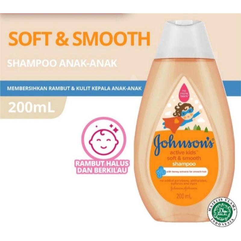 JOHNSON’S Shampo Active Kids Shiny Drops Shampoo/Soft &amp; Smooth - Shampoo anak-anak 200ml