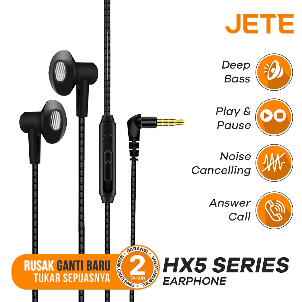 Headset Earphone JETE HX5 - Garansi 2 Tahun