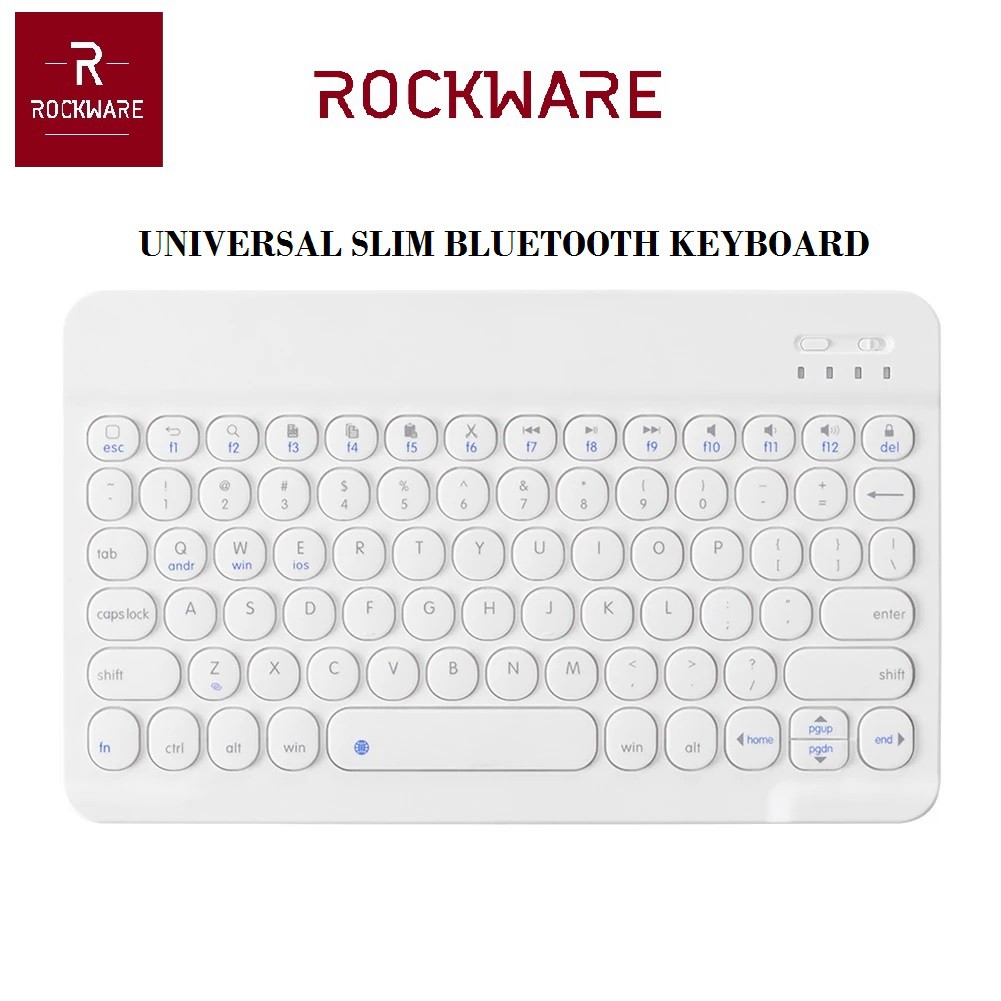 AKN88 - ROCKWARE RW-0301D - Universal Slim Bluetooth Backlit 7 LED Keyboard