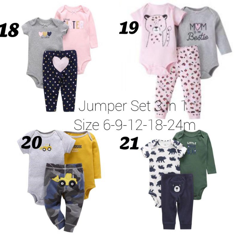 Baju bayi carters ori set jumper dan celana (carter jumper original) setelan bayi