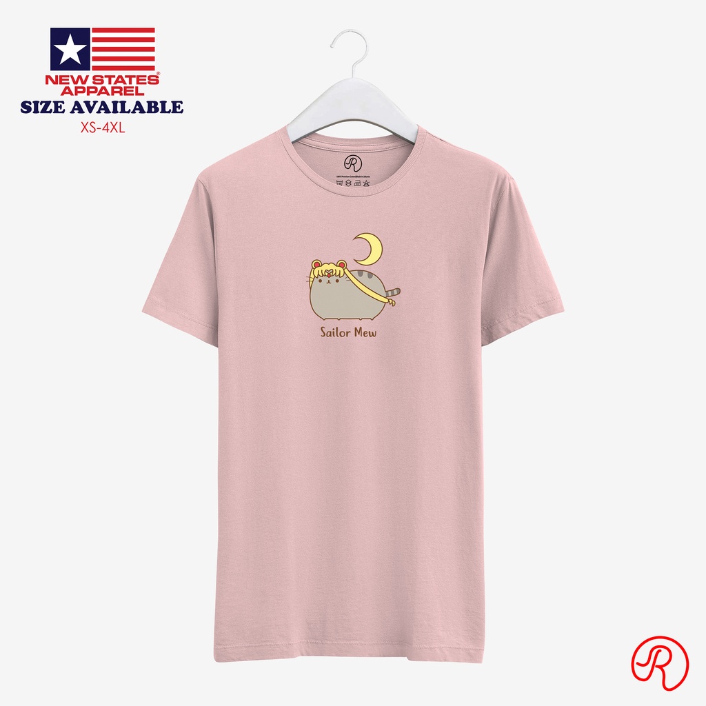 [READY]Kaos distro lengan pendek Sailormoon Sailor Mew Kucing, cotton combed 30s, t-shirt 90an retro