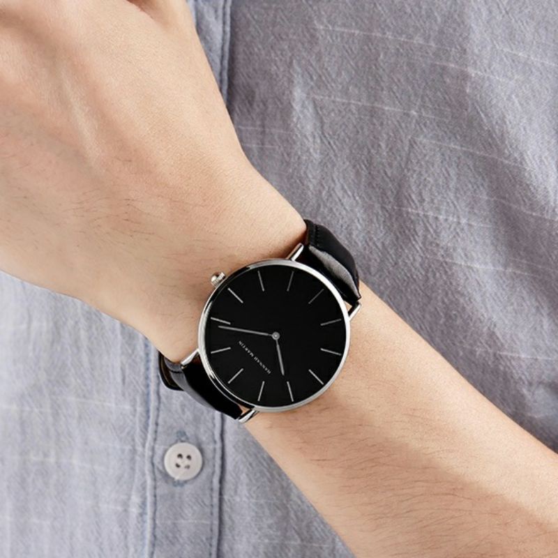 jam tangan pria mewah elegan tipis simpel kulit witermasp Tahn air Byr di tempat