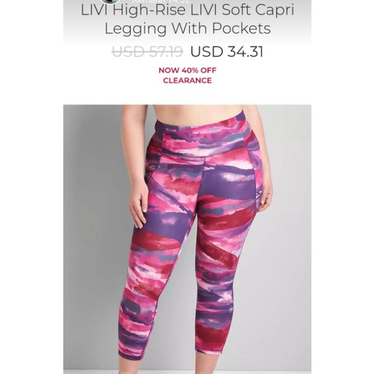 Celana legging Livi High - rice Livi Soft Capri Big Size Original Branded