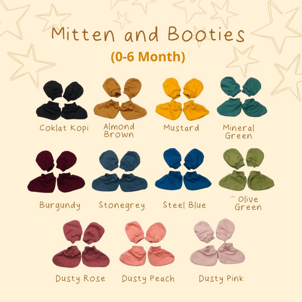 Little Jenna - Mitten and Booties new born baby New color earthtone Sarung tangan &amp; Sarung kaki